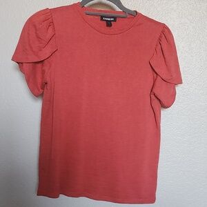 Express - Ripple Texture Skimming Tulip Sleeve Tee - XS
